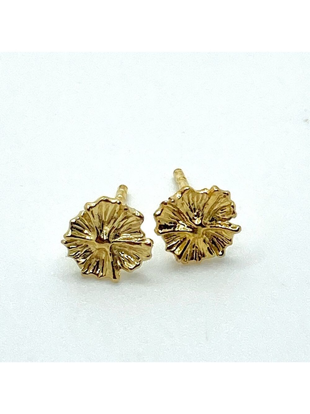 Blue Boho 14k Gold Vermeil On Sterling Little Wildflower Stud Earrings / 9mm